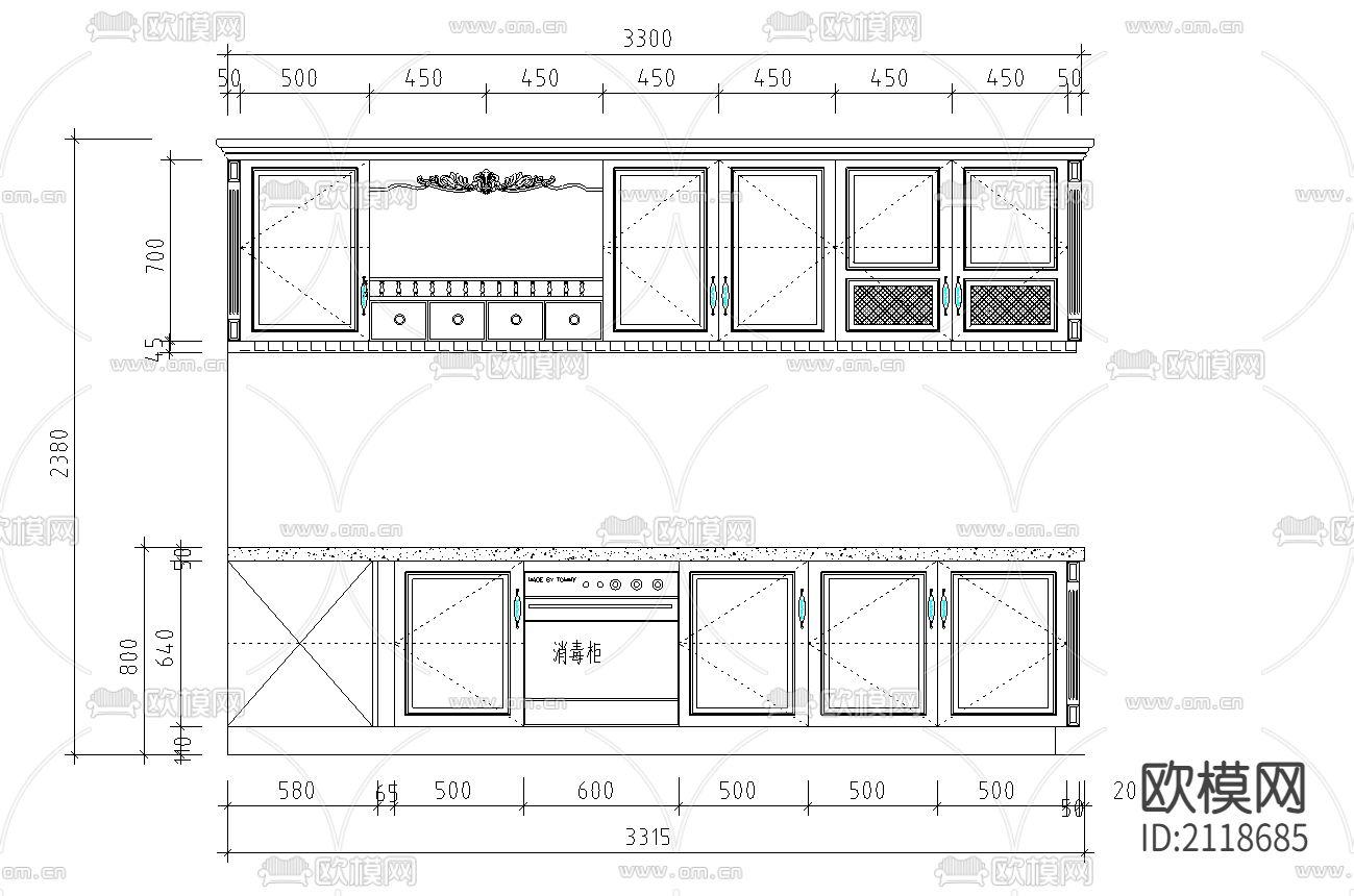 橱柜cad图库下载（渲染图2）