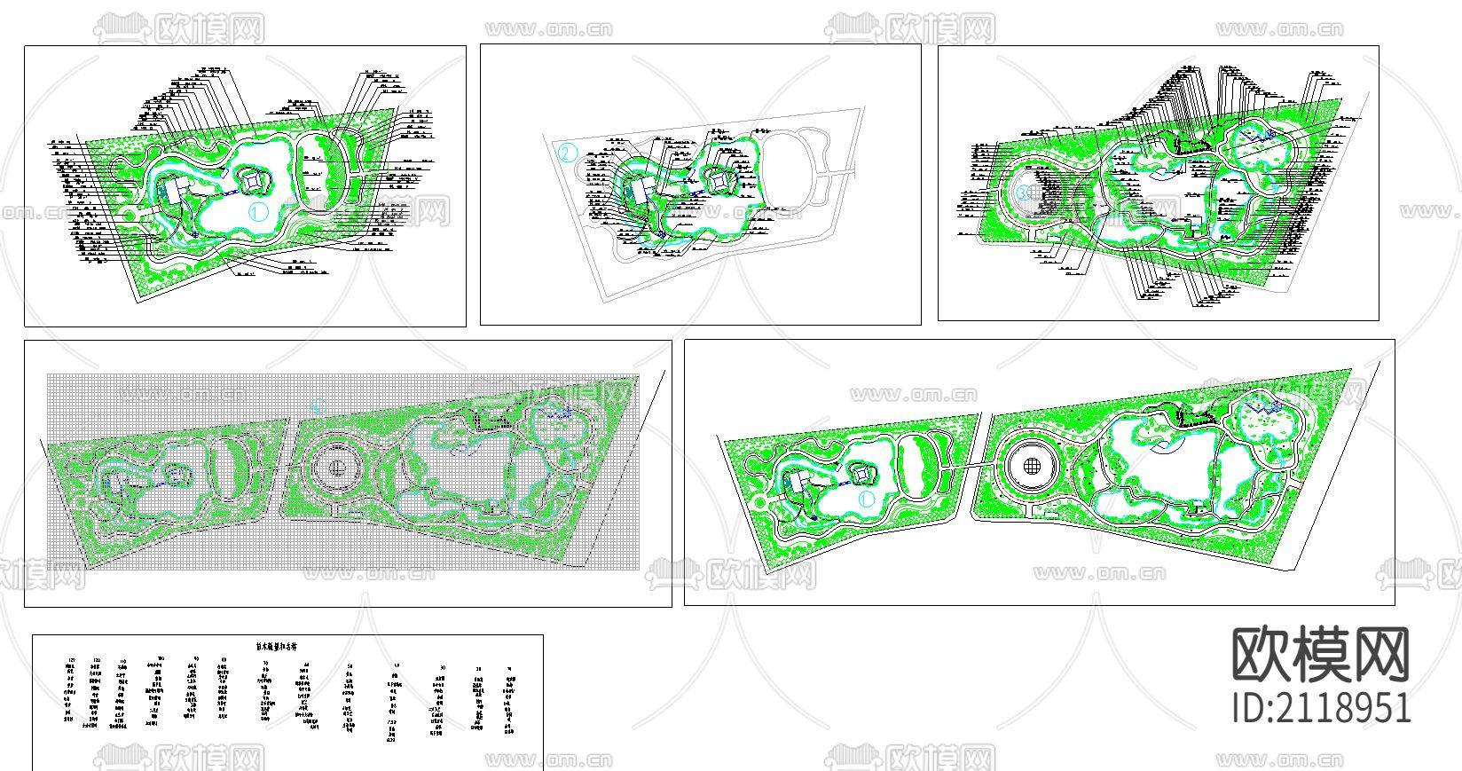 公园规划种植cad图库下载（渲染图2）