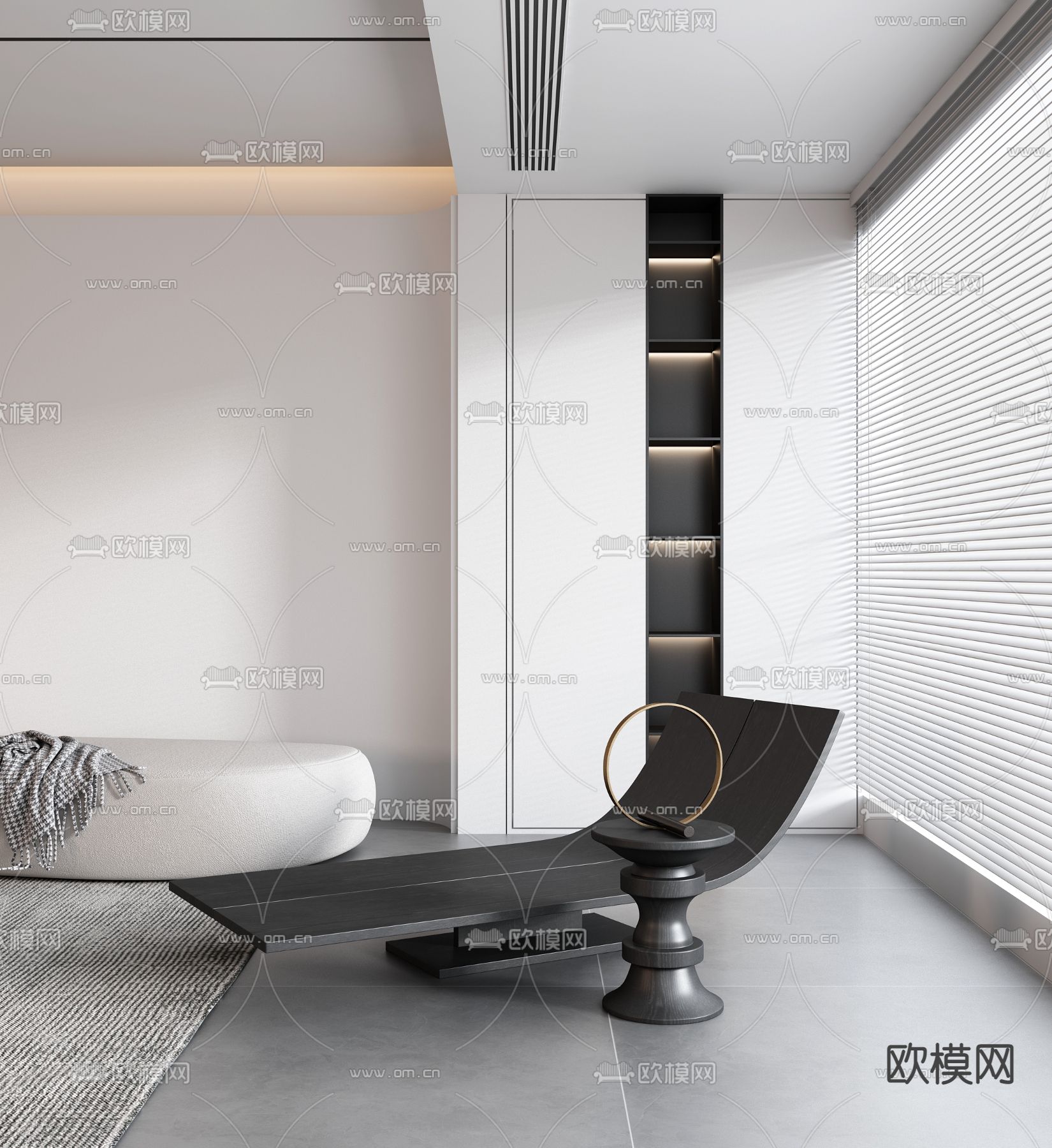 现代休闲躺椅3d模型下载