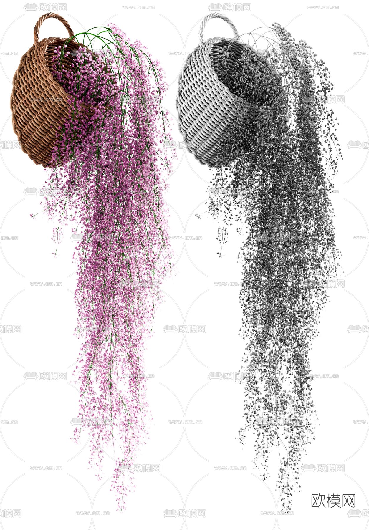 东南亚编织满天星盆栽3d模型下载（渲染图2）