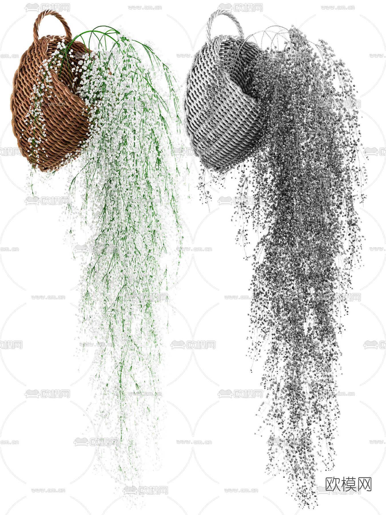 东南亚编织满天星盆栽3d模型下载（渲染图3）