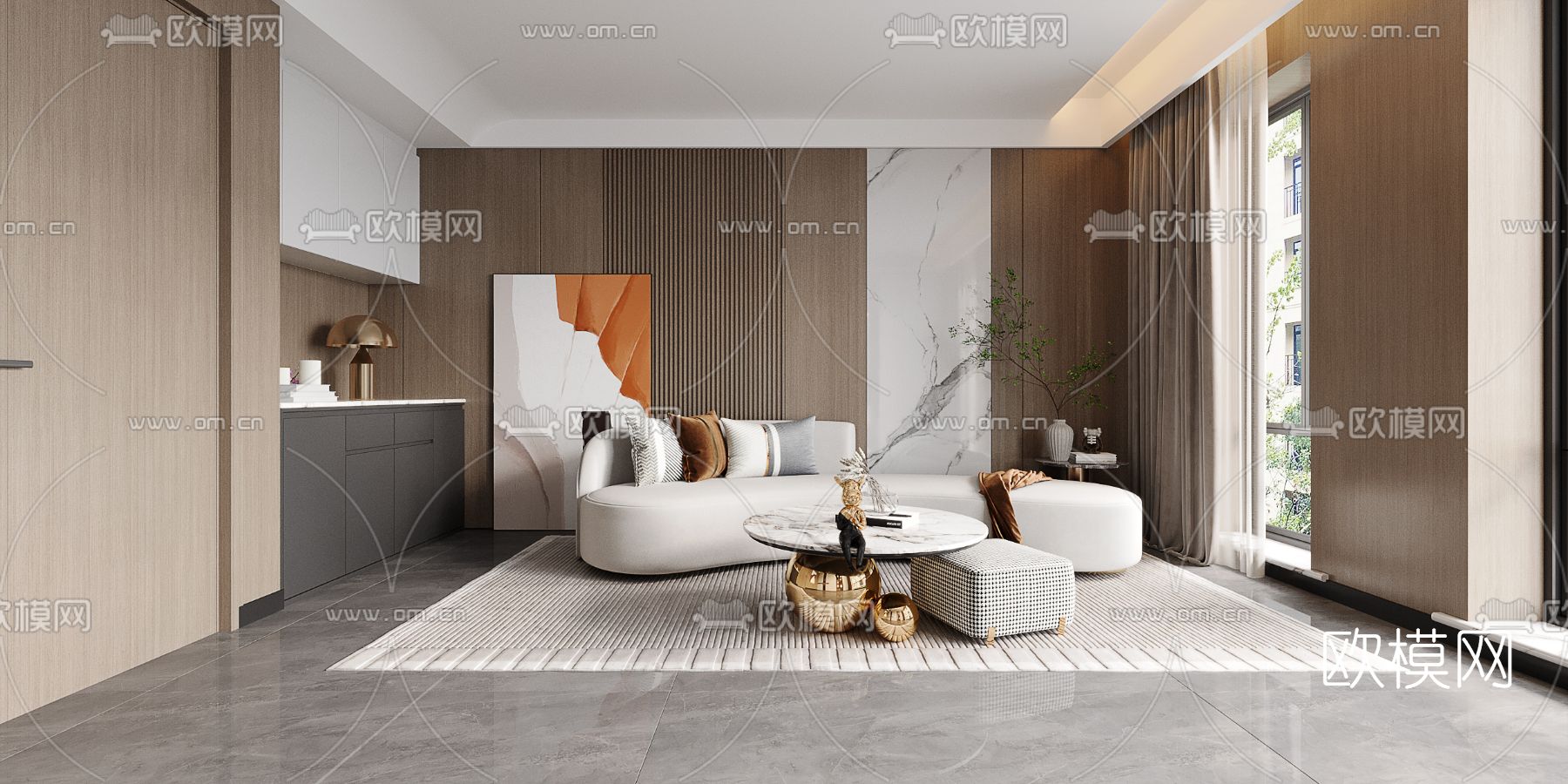 现代书房茶室棋牌室 3d模型下载（渲染图3）