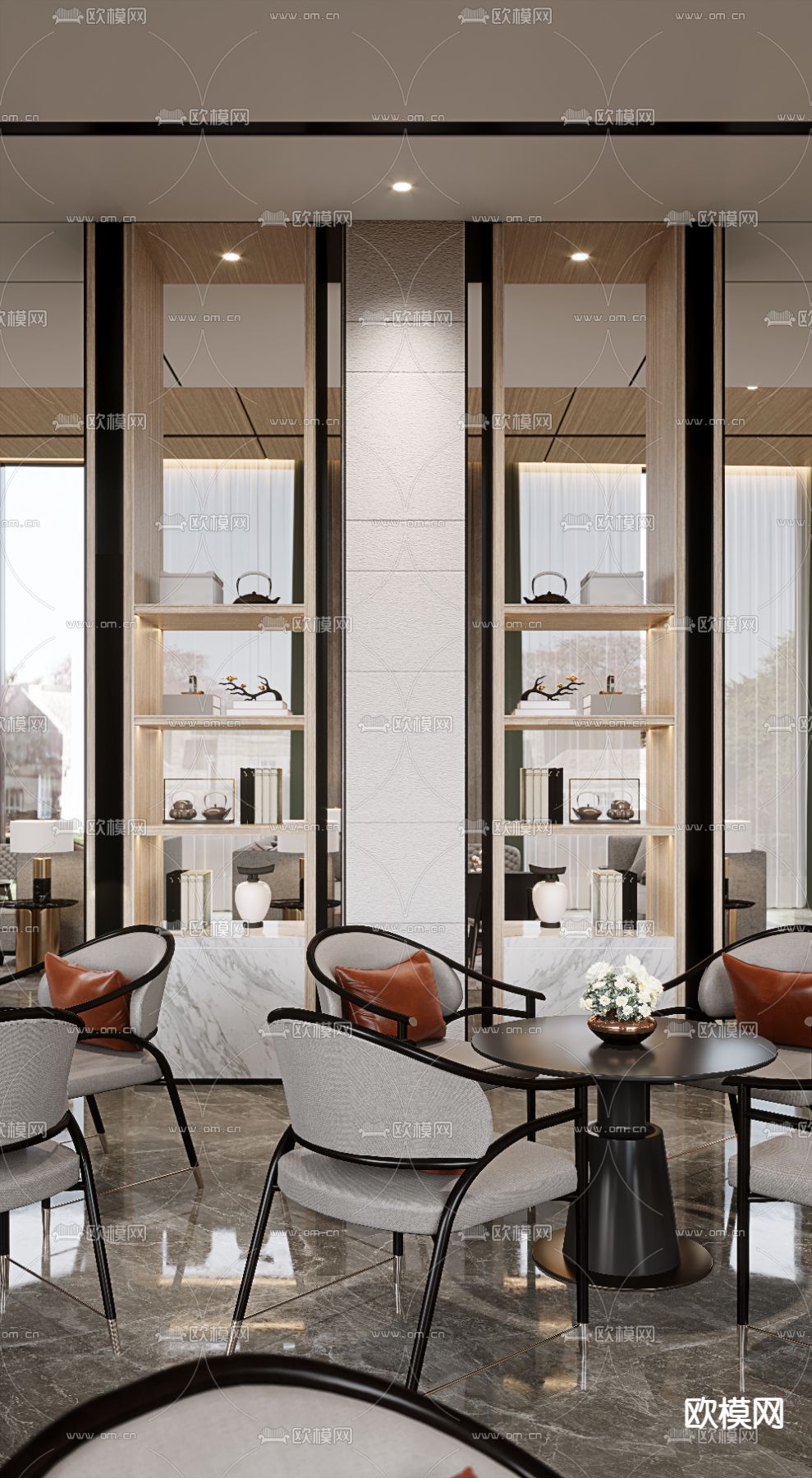 现代售楼处洽谈区3d模型下载（渲染图5）