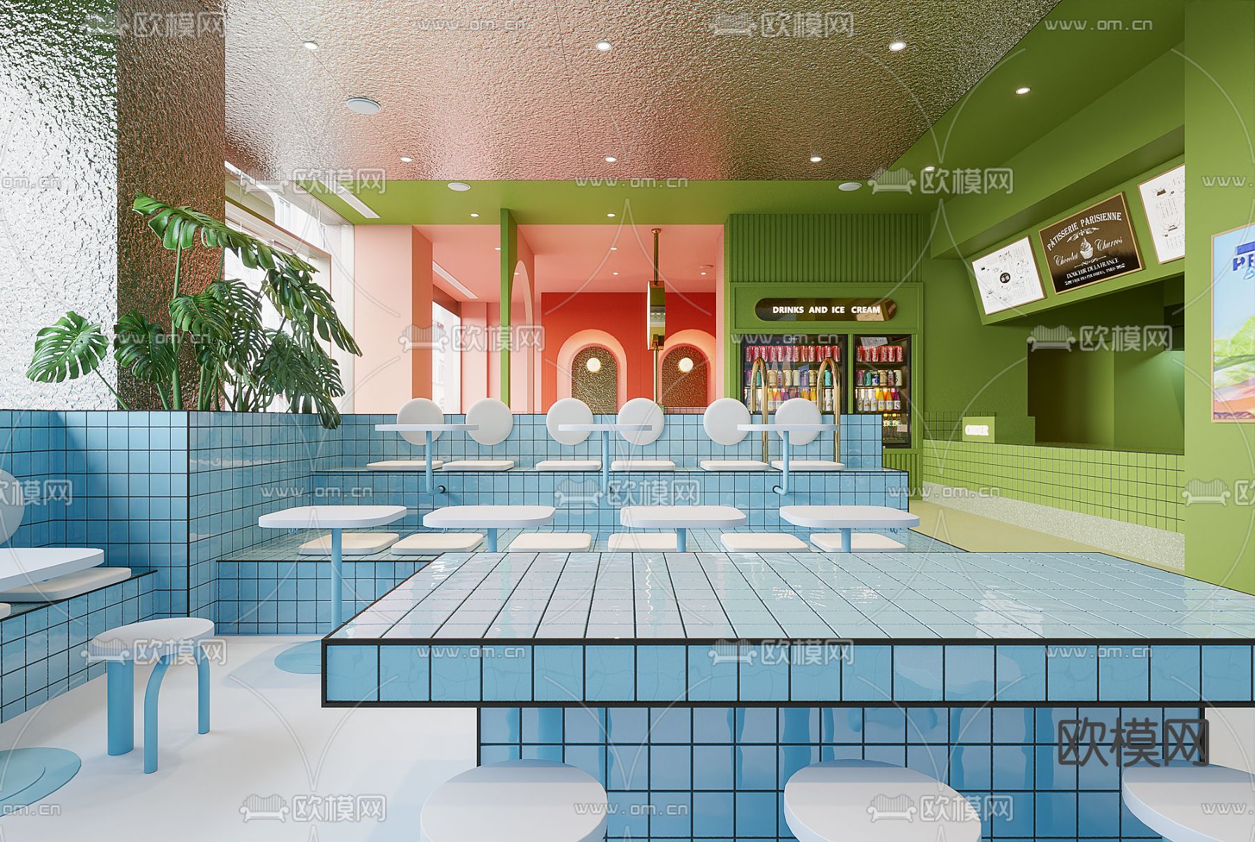 北欧网红餐厅3d模型下载（渲染图1）