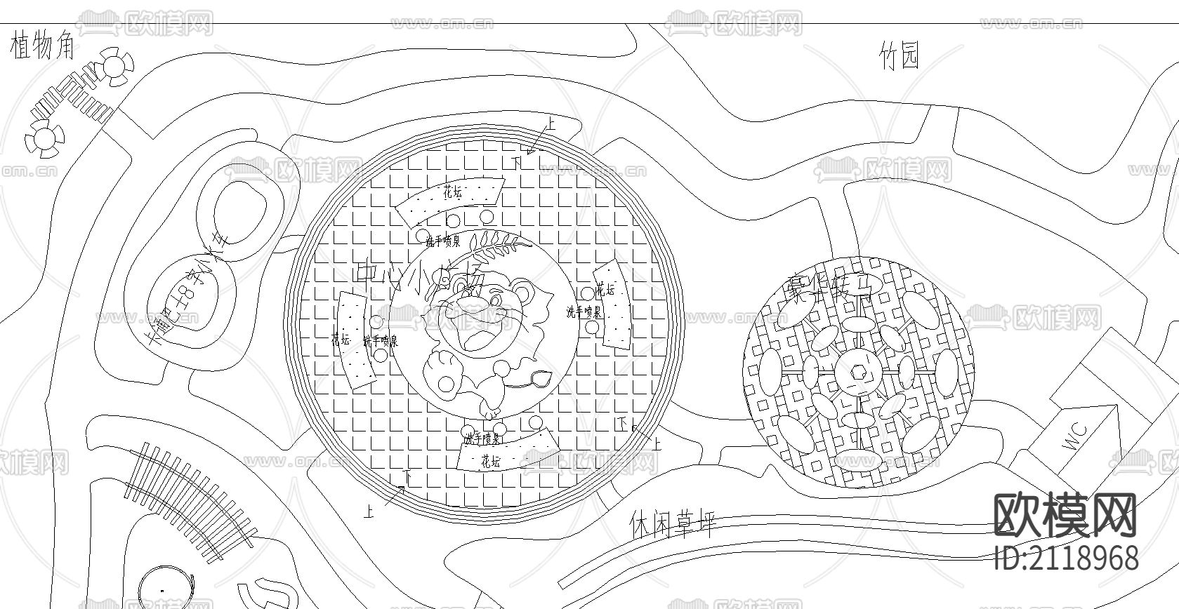 小区总平面图cad图库下载（渲染图3）