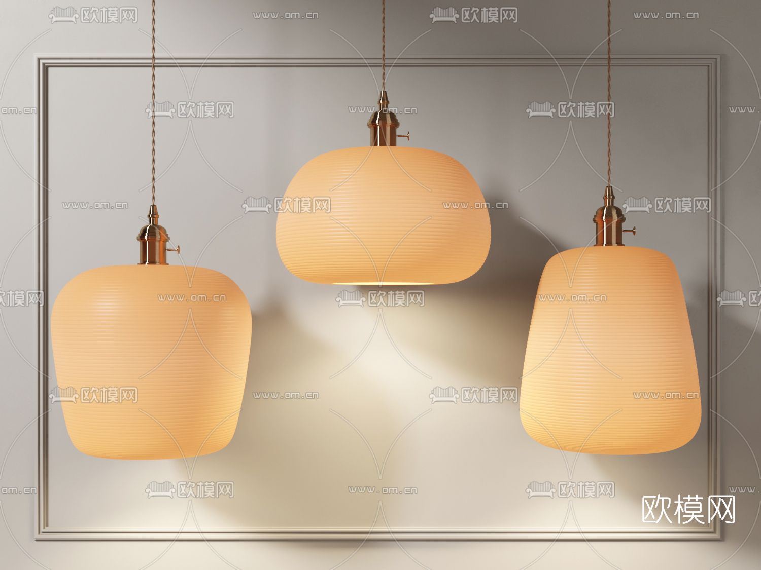 日式吊灯3d模型下载