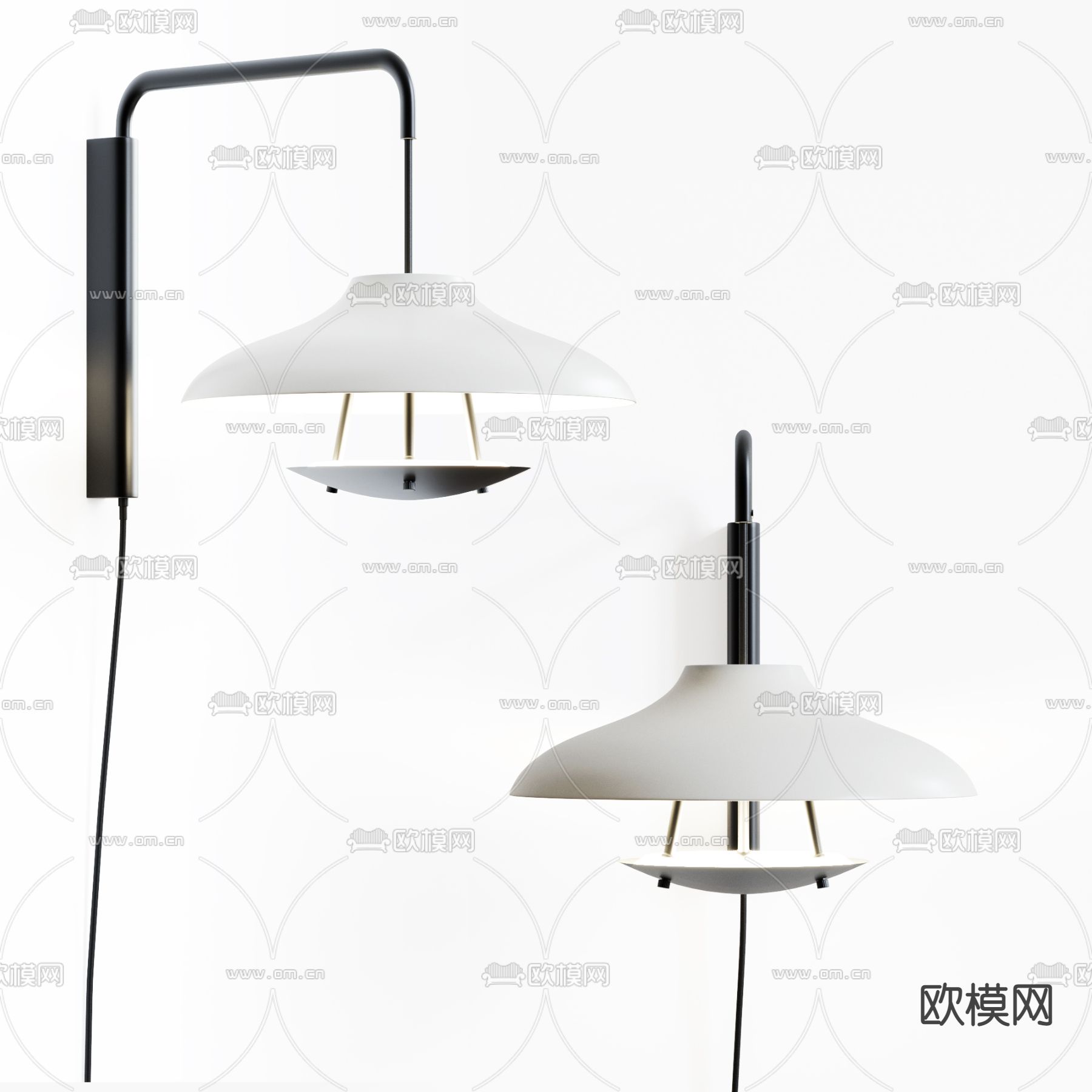 现代金属壁灯3d模型下载