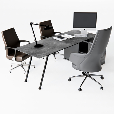  现代办公桌椅su模型 