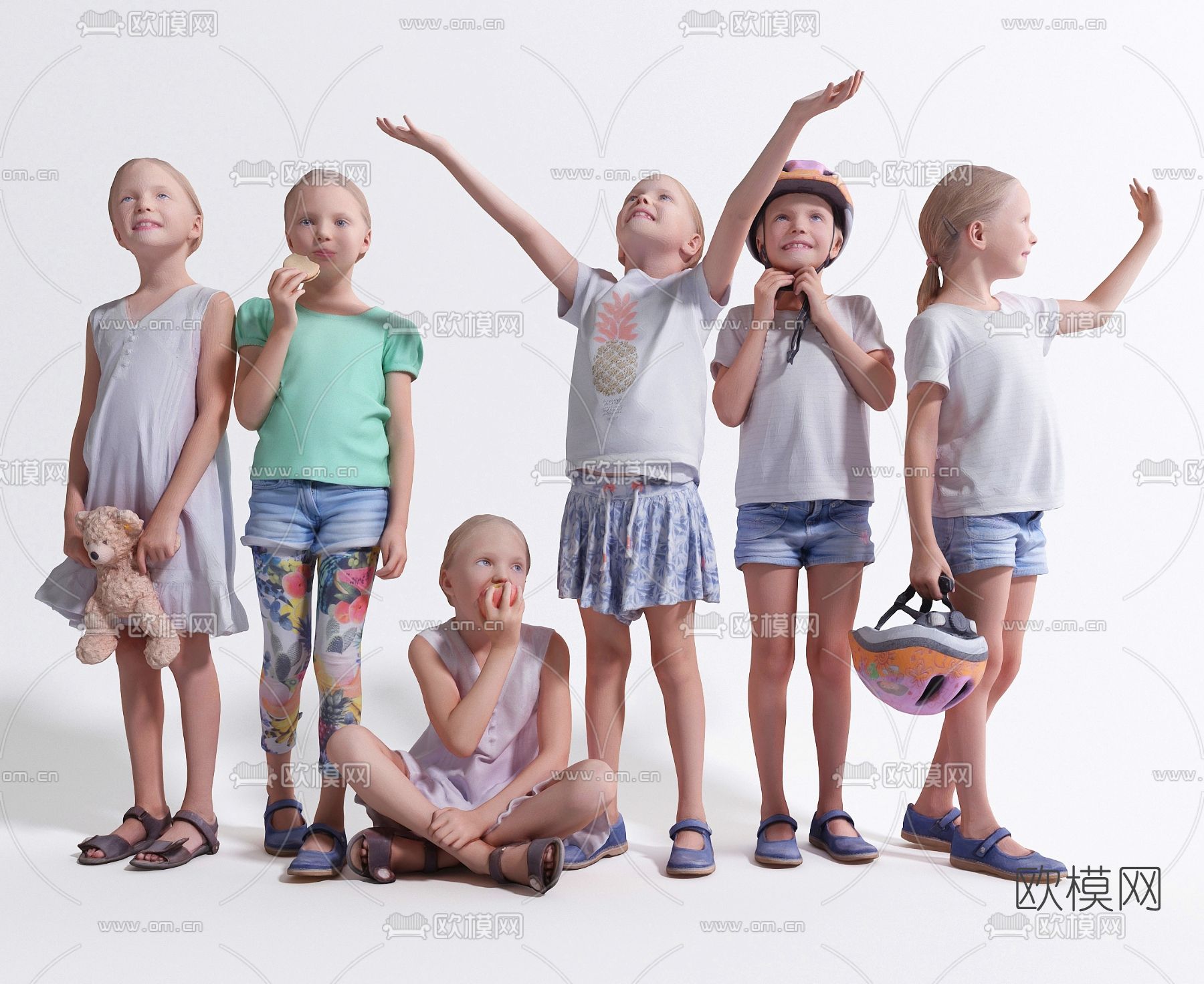 欧式儿童人物3d模型下载