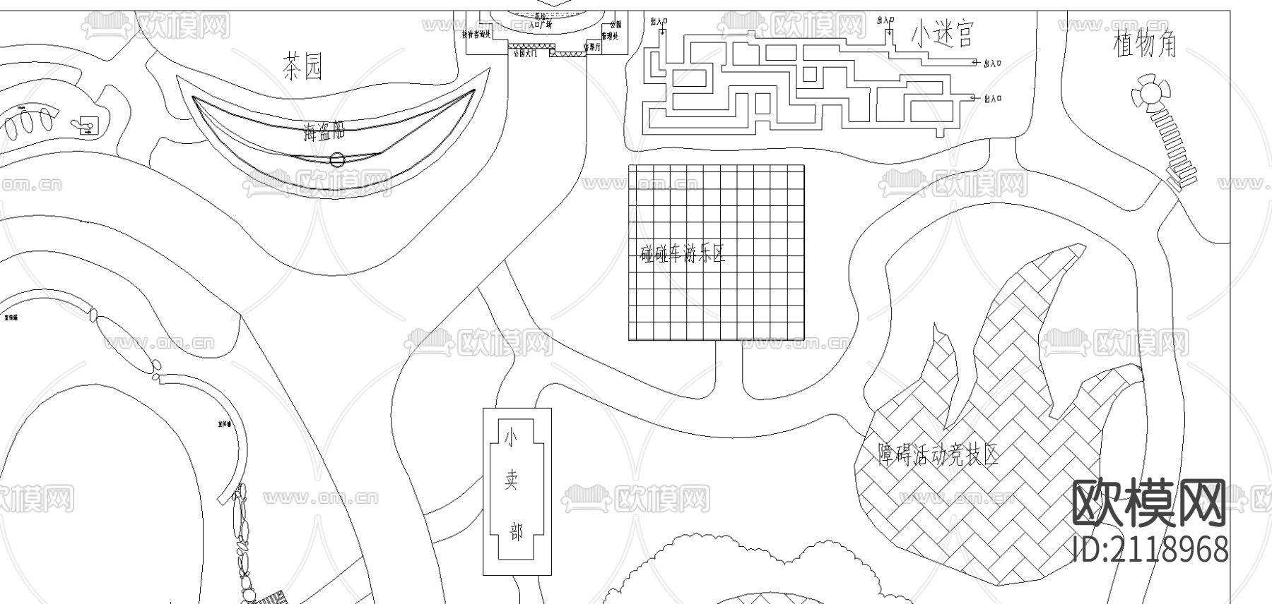 小区总平面图cad图库下载（渲染图2）