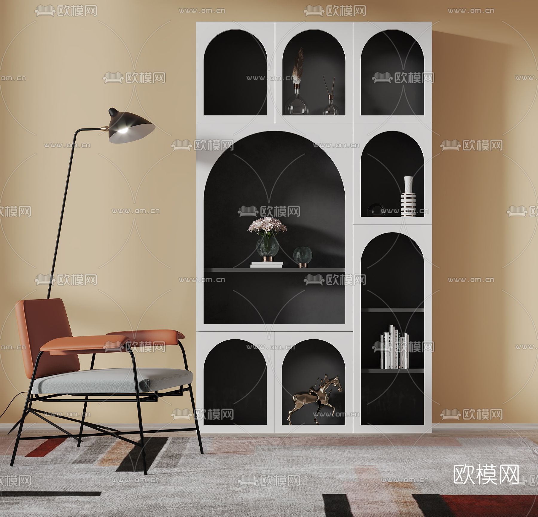 北欧装饰柜3d模型下载