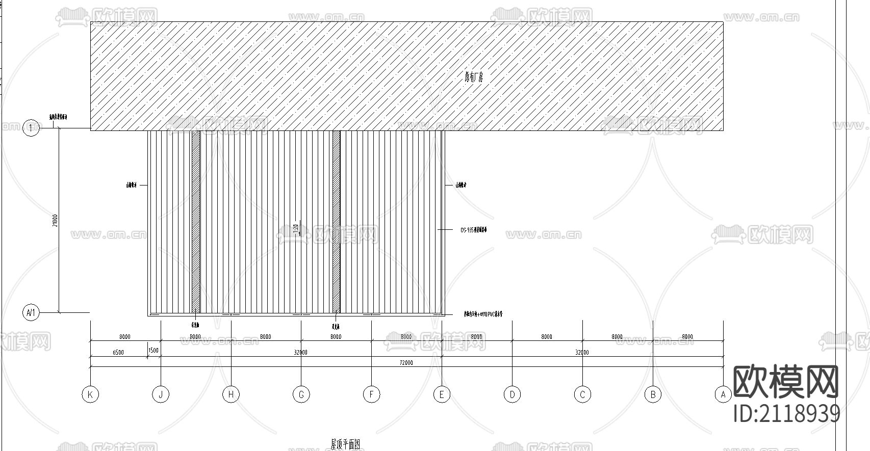 厂房公司附房cad施工图下载（渲染图5）