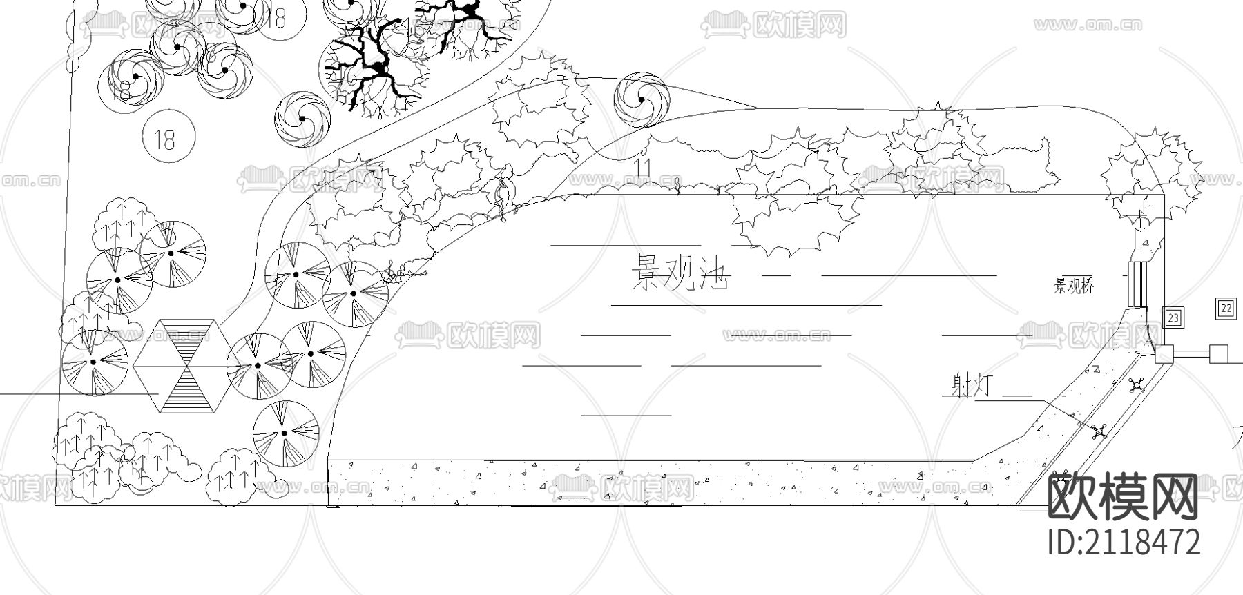 庭院绿地平面图cad图库下载（渲染图3）