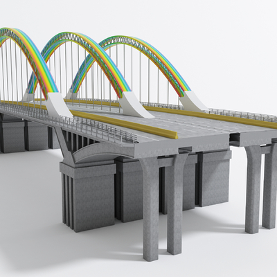 高架铁路桥3d模型下载