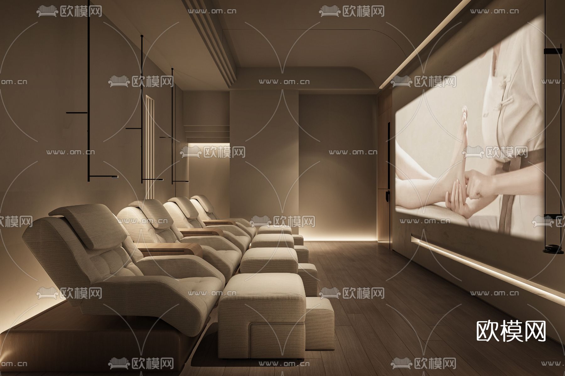 侘寂极简足疗包厢3d模型下载