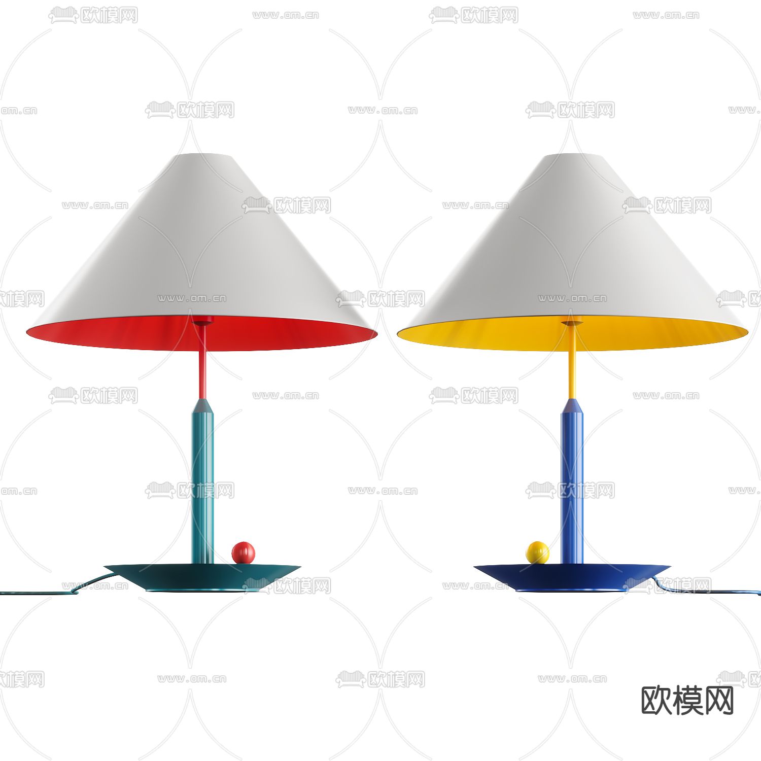 北欧台灯su模型下载（渲染图1）