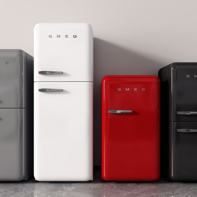  现代小型冰箱su模型 