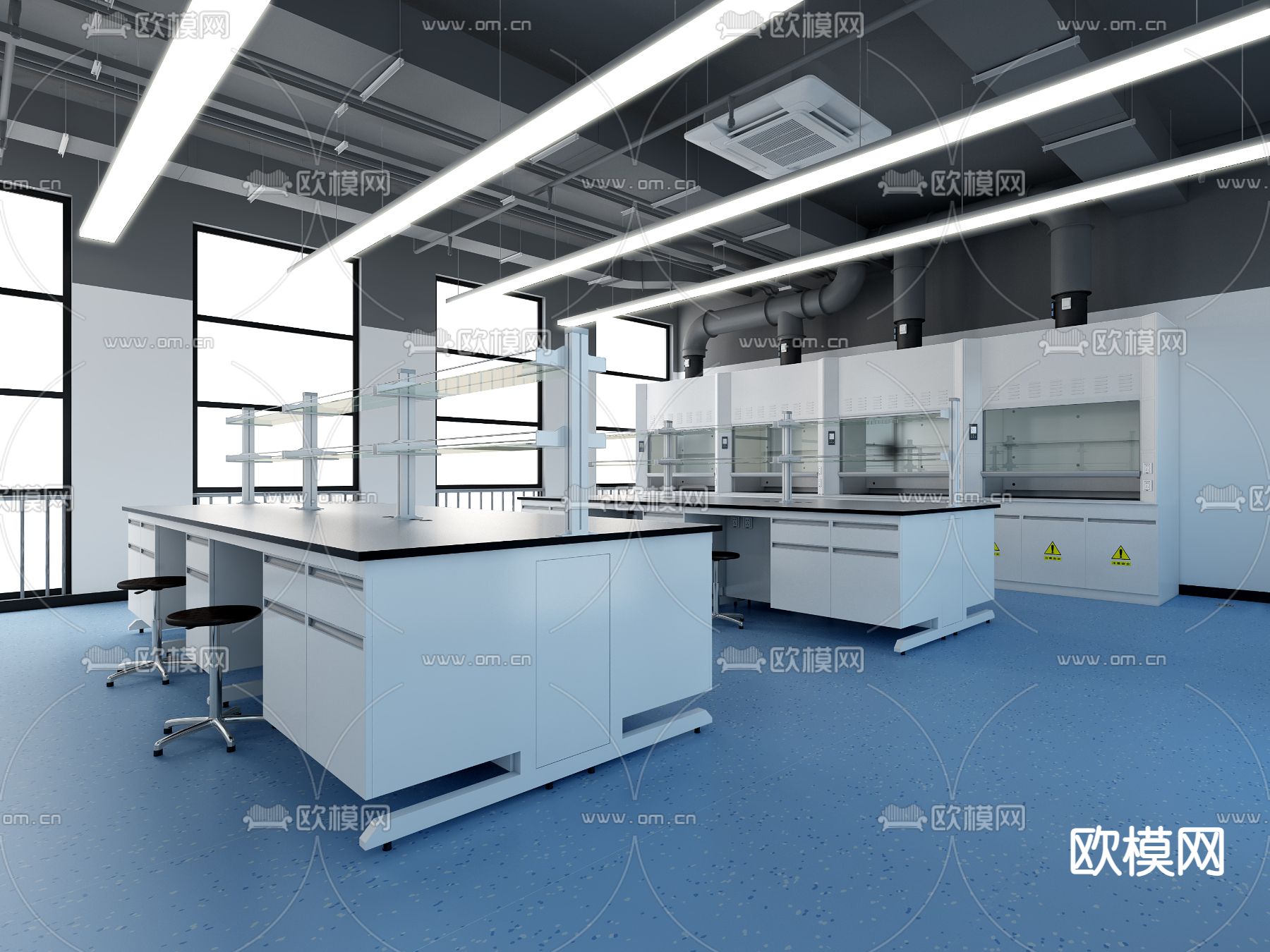 现代实验教室3d模型下载