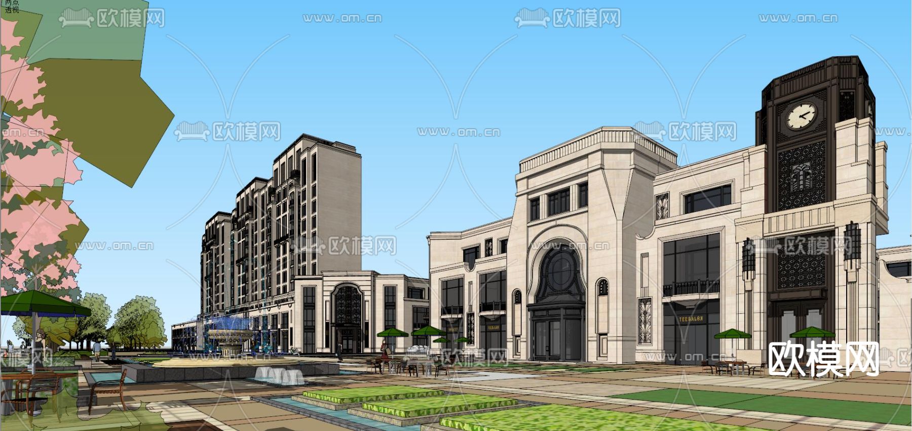 新古典天津售楼处su模型