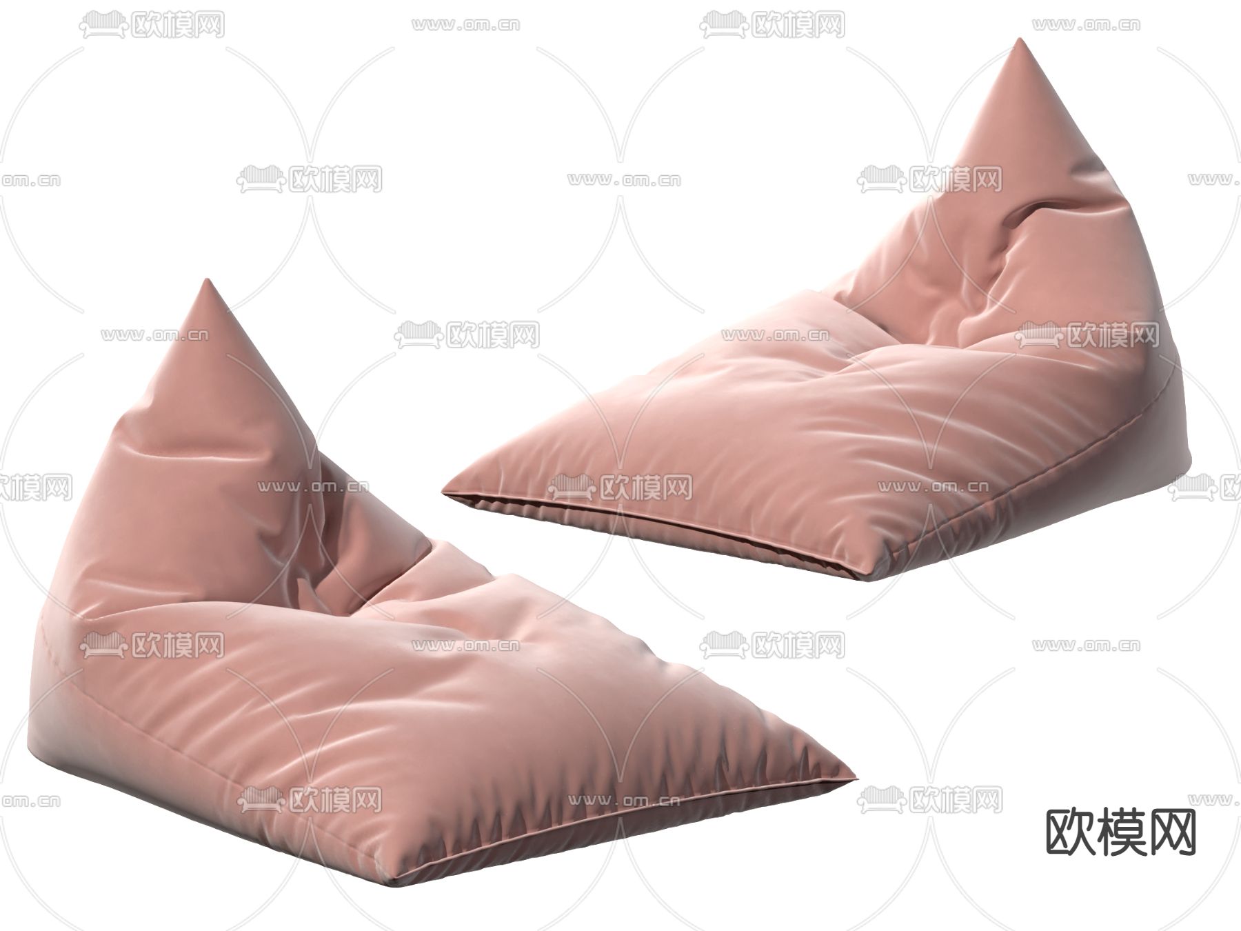 现代粉色懒人沙发3d模型下载
