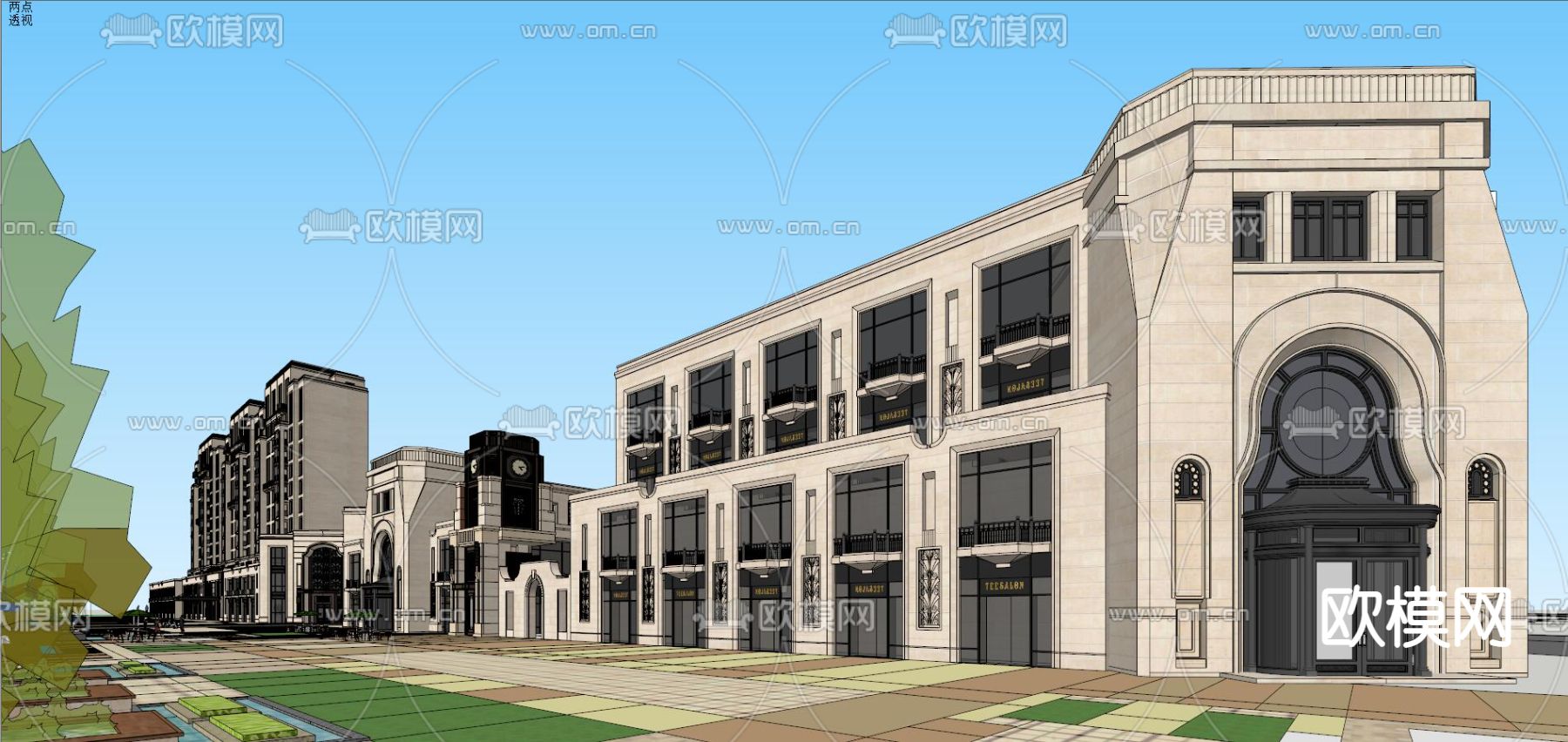 新古典天津售楼处su模型