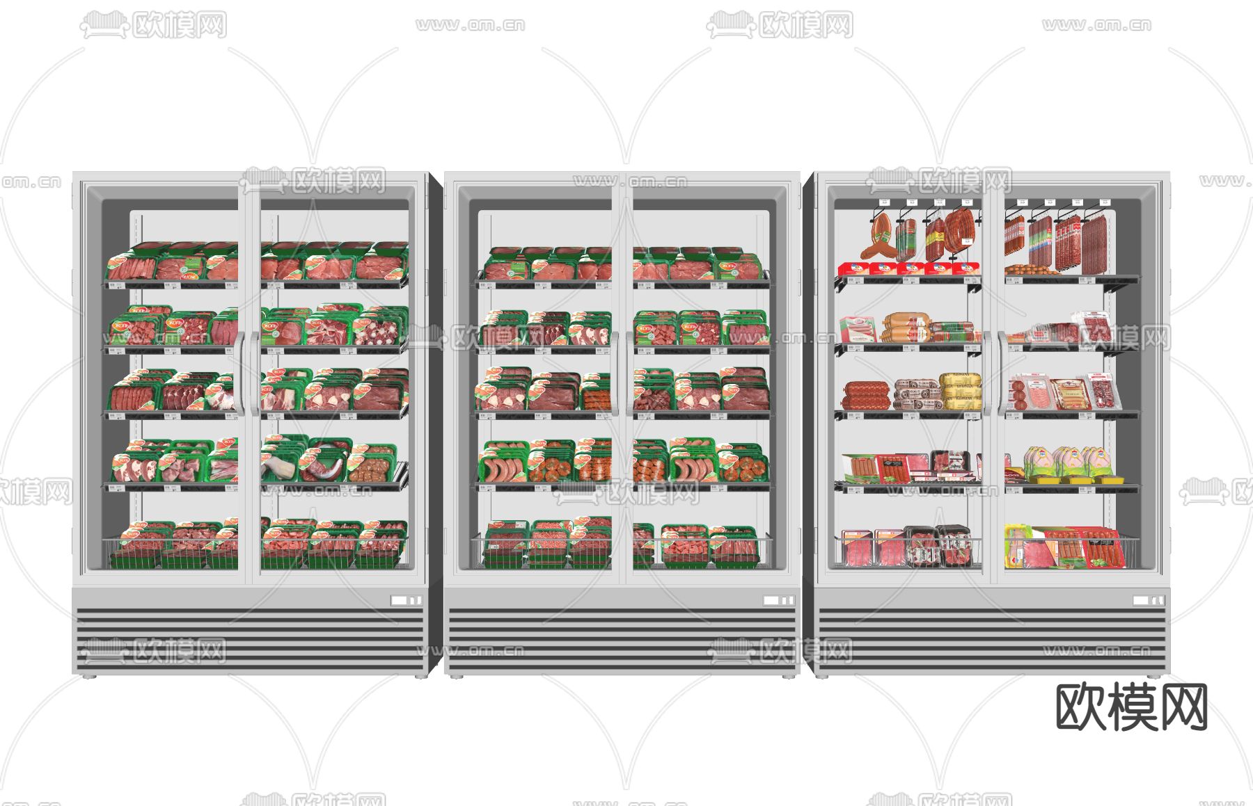 现代保鲜柜冷冻柜su模型下载