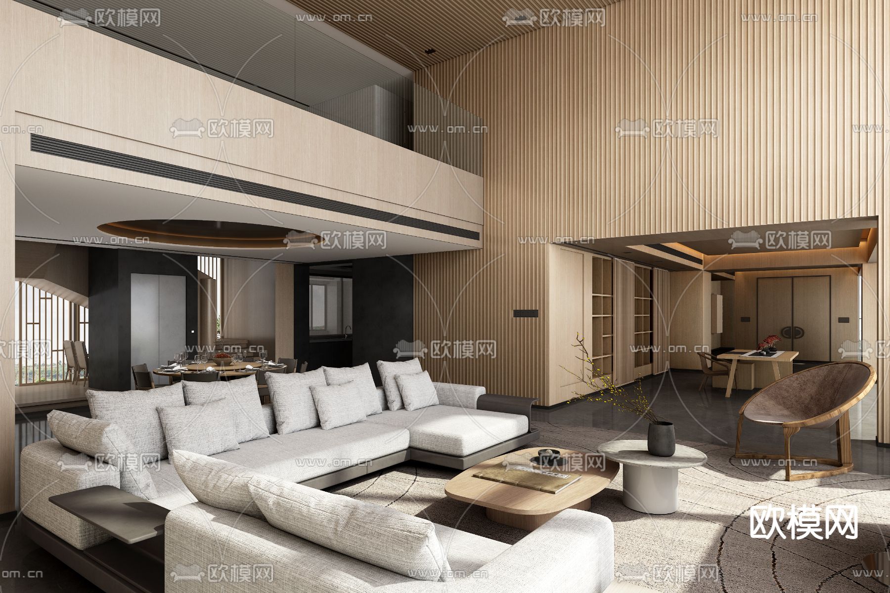 SLD设计 厦门五缘湾恒禾七尚别墅大堂3d模型