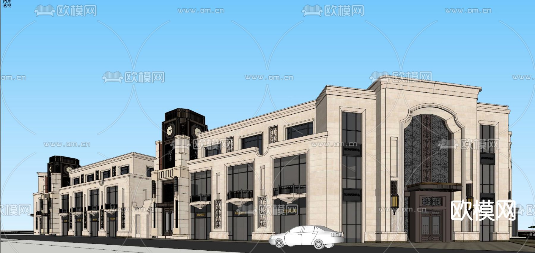 新古典天津售楼处su模型
