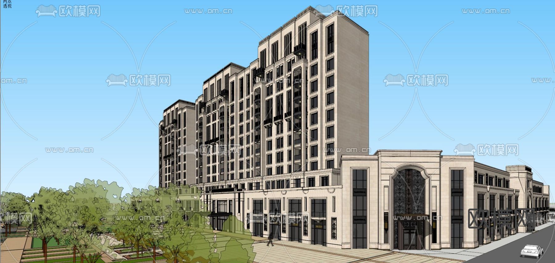 新古典天津售楼处su模型