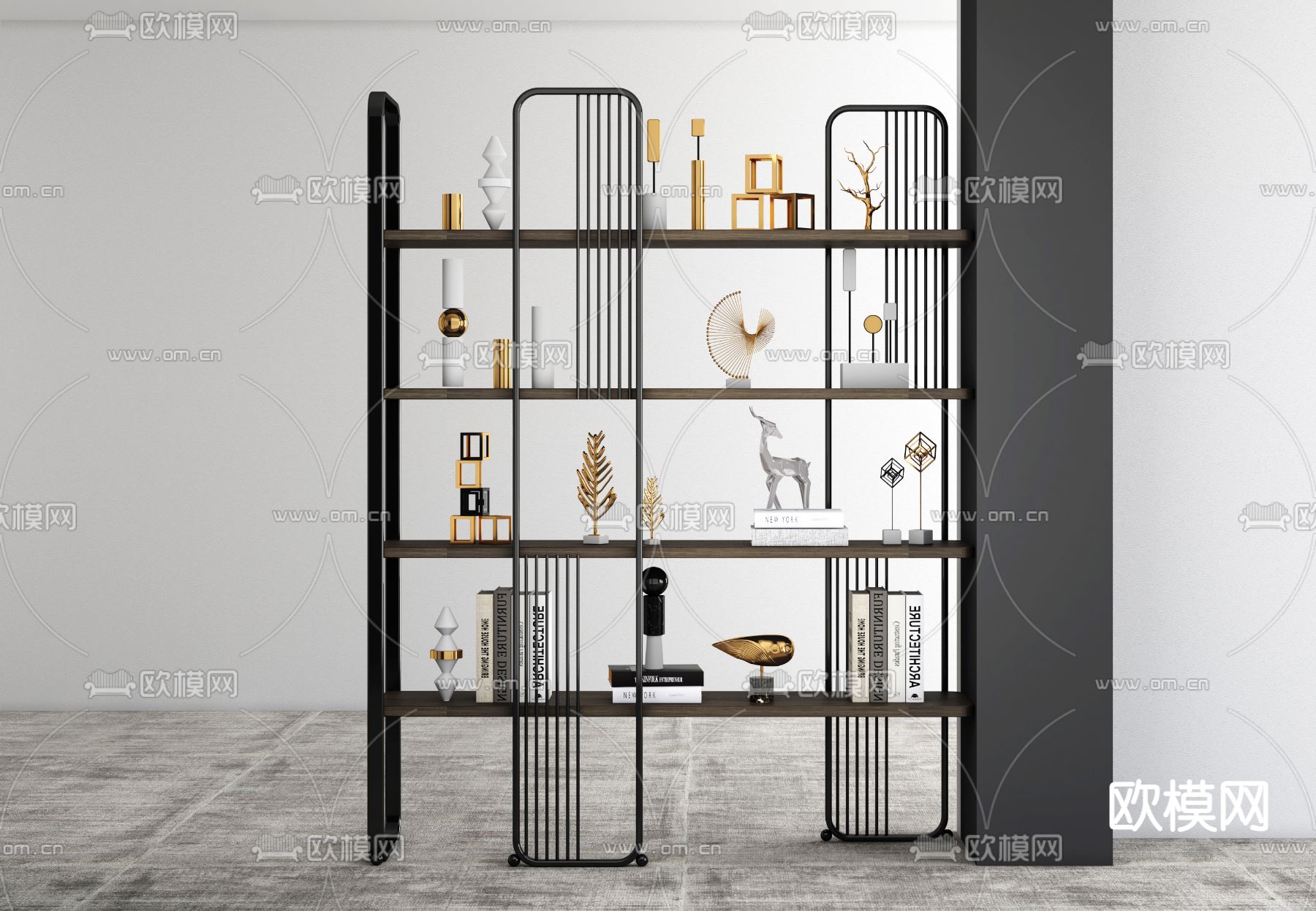现代装饰架su模型下载（渲染图1）