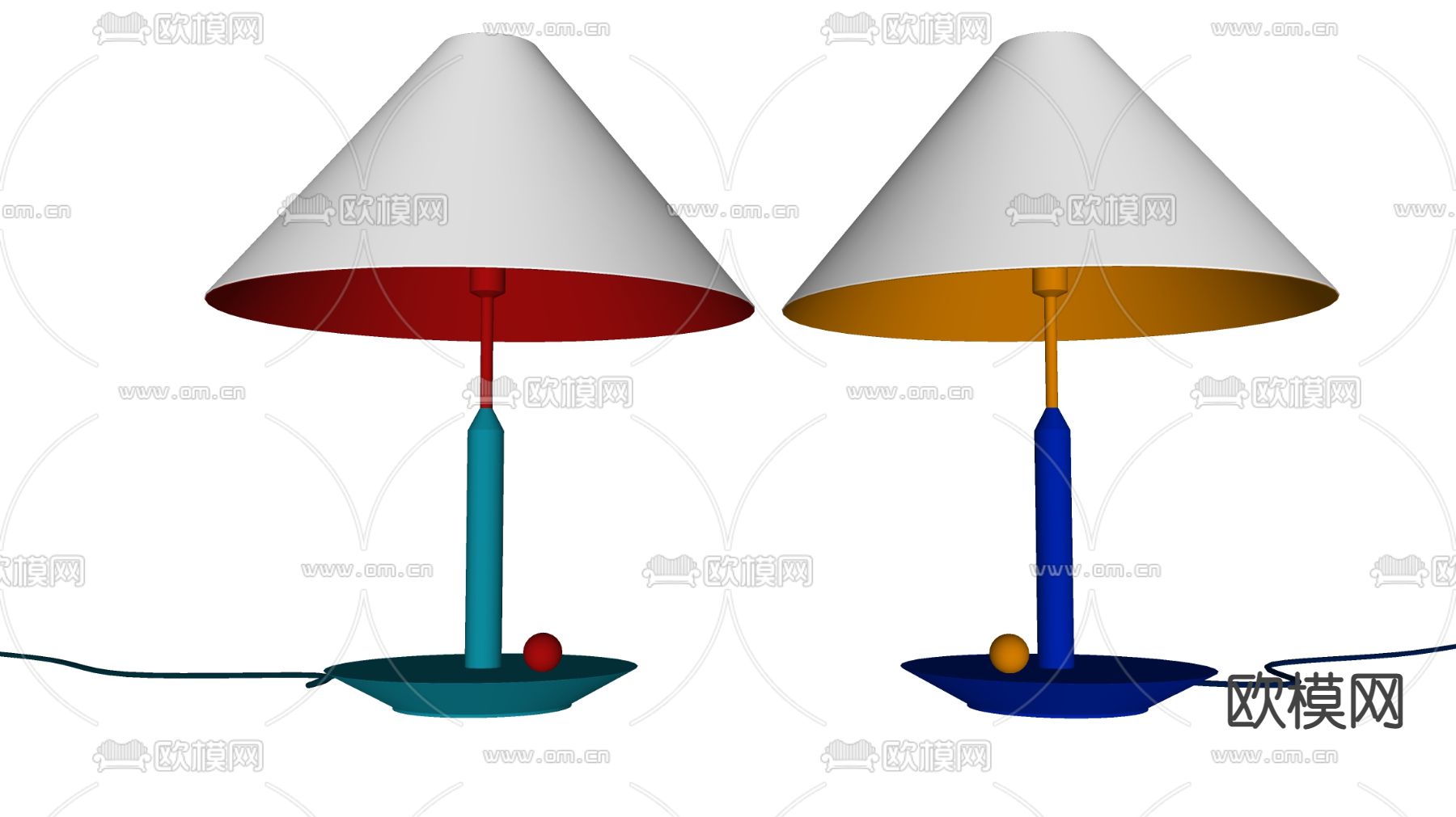 北欧台灯su模型下载（渲染图2）