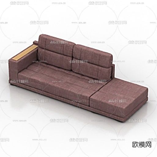 现代轻奢布艺多人沙发免费3d模型下载