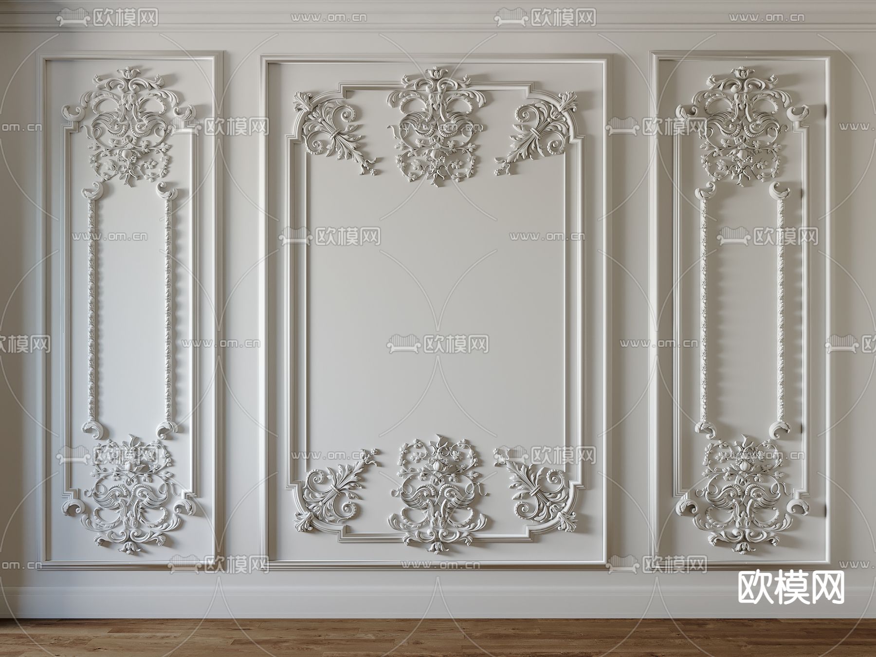 欧式雕花线条su模型