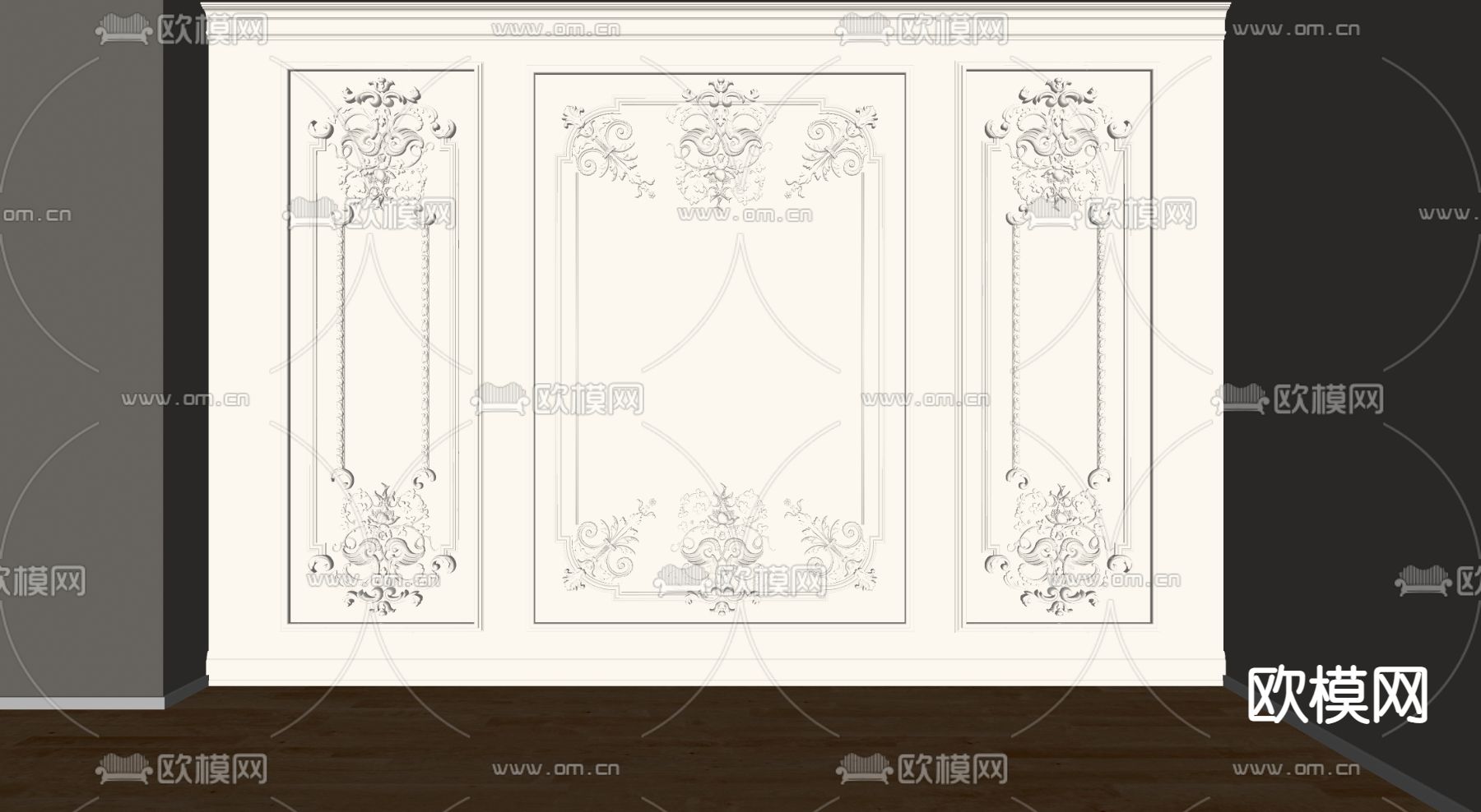 欧式雕花线条su模型