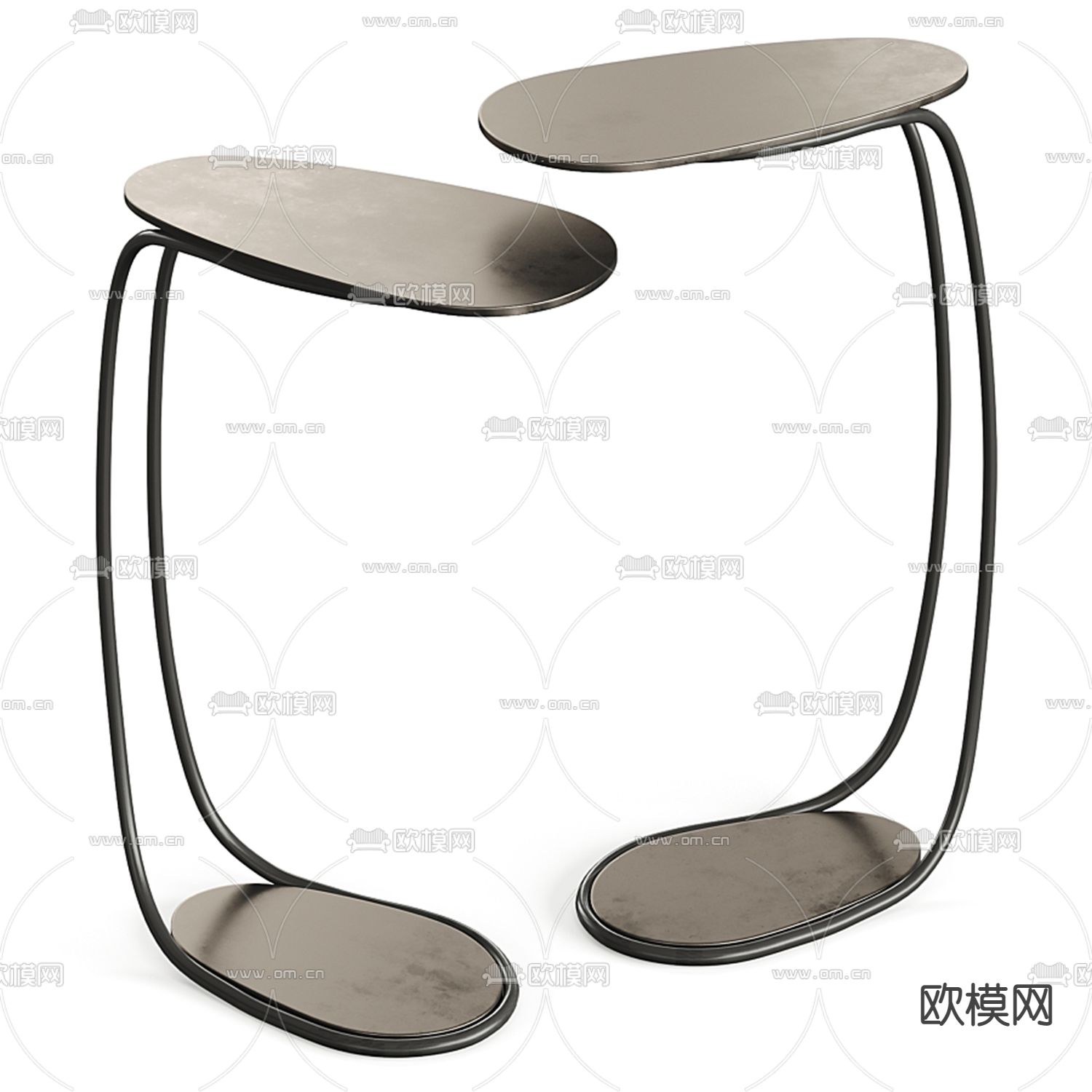 现代极简造型沙发边几3d模型下载（渲染图2）