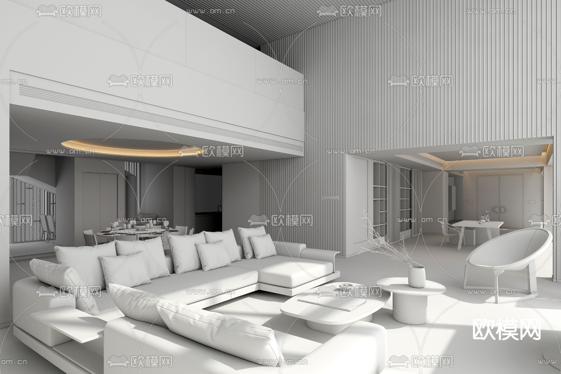 SLD设计 厦门五缘湾恒禾七尚别墅大堂3d模型