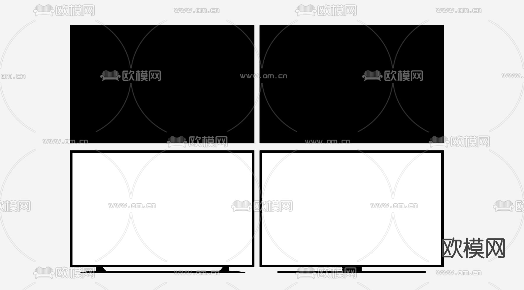 现代电视机su模型下载（渲染图2）
