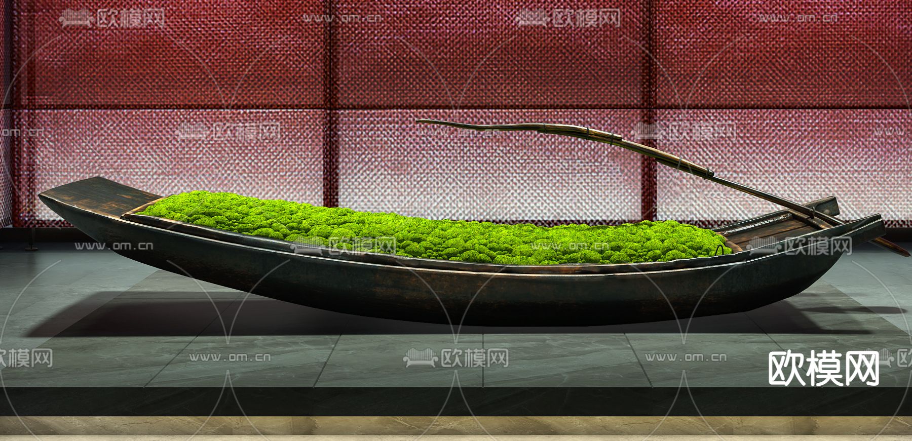 现代小船雕塑摆件3d模型下载（渲染图2）