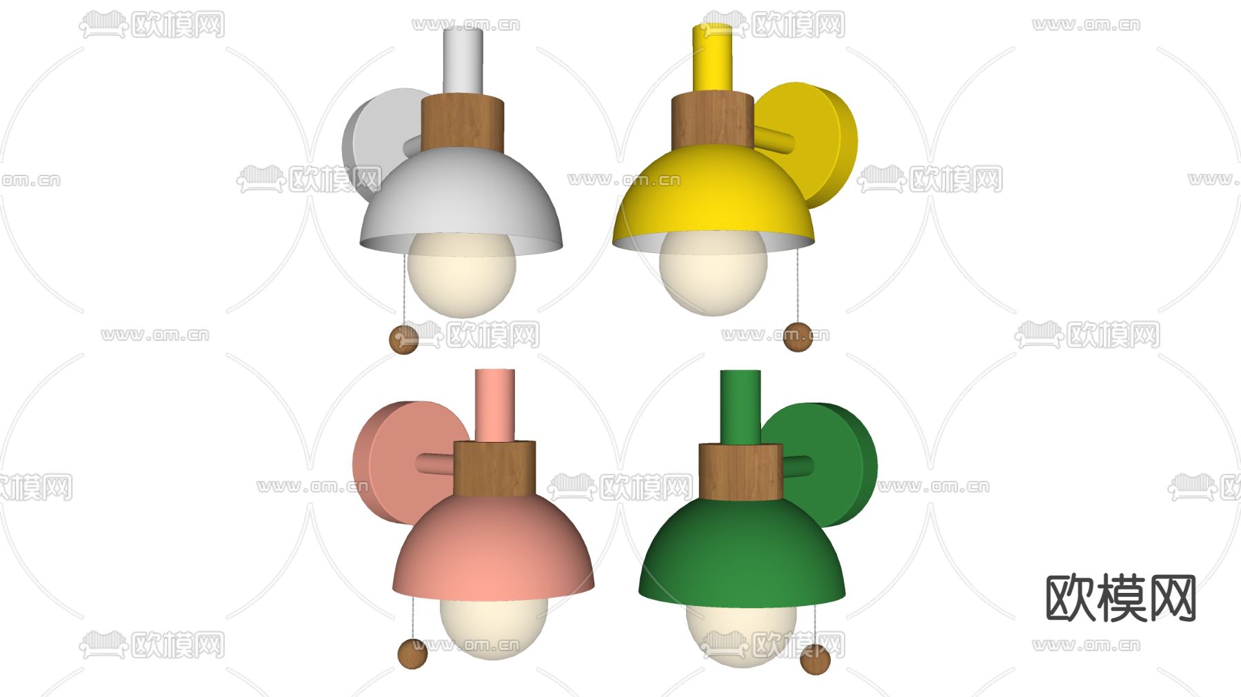 北欧壁灯su模型下载（渲染图2）