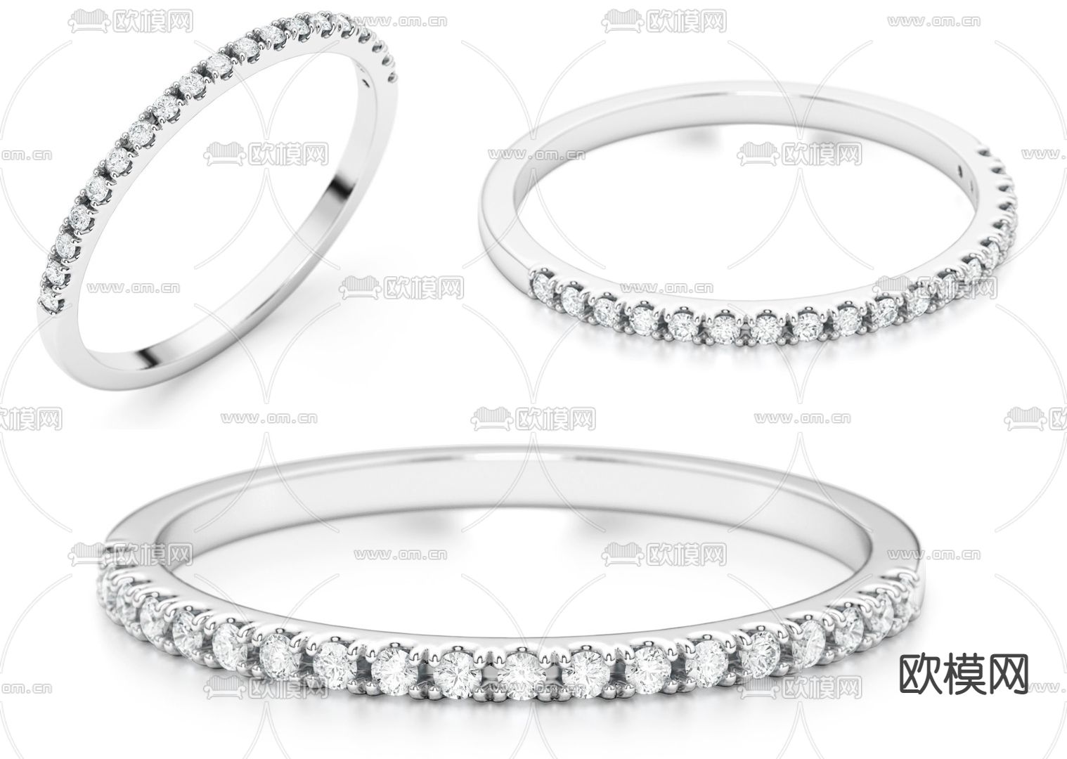 现代珠宝戒指首饰3d模型下载