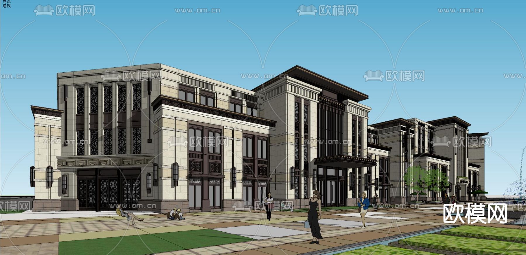 新古典天津售楼处su模型