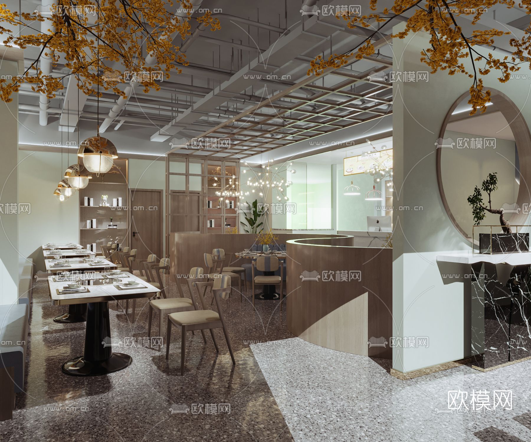 现代火锅店3d模型下载