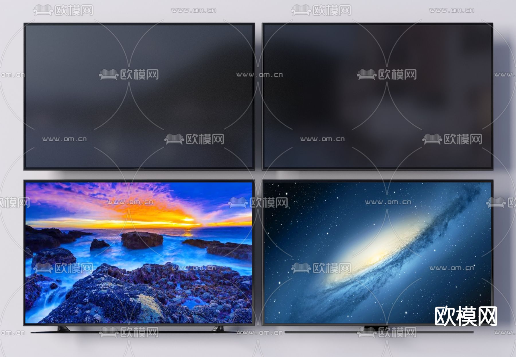 现代电视机su模型下载（渲染图1）