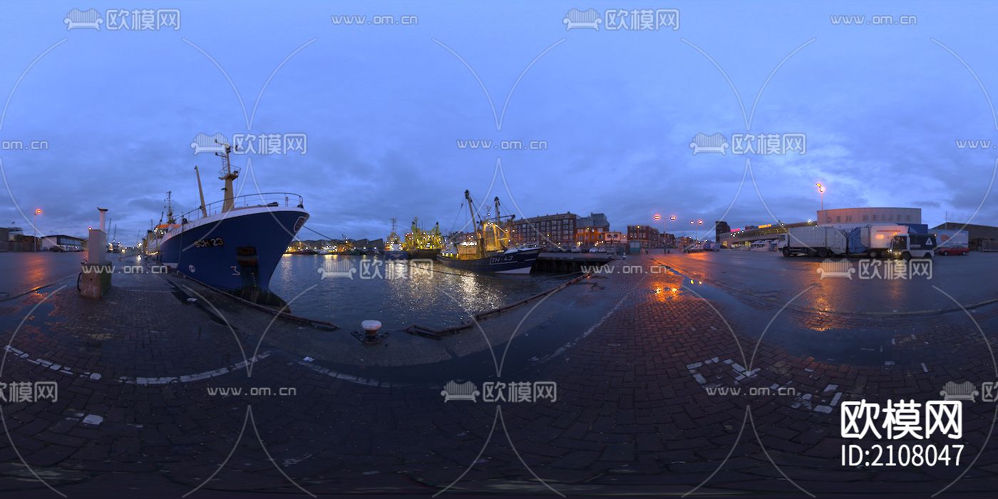 码头夜景hdri贴图