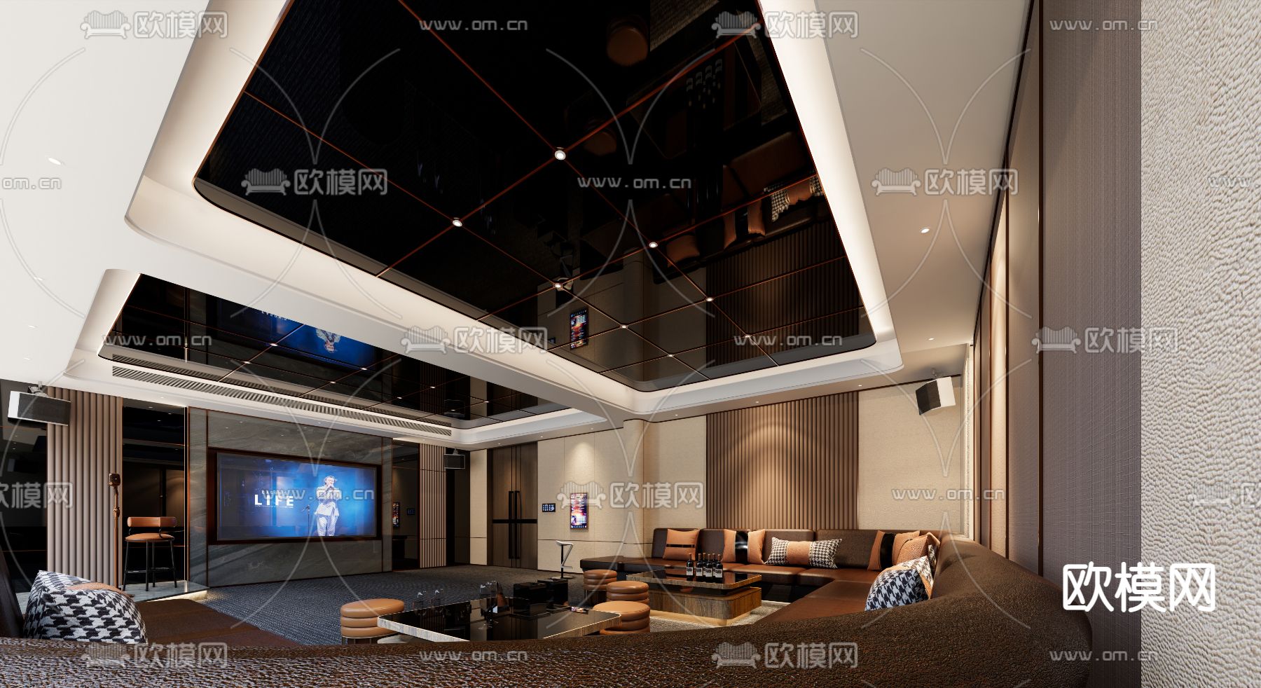 现代KTV 歌房包厢su模型