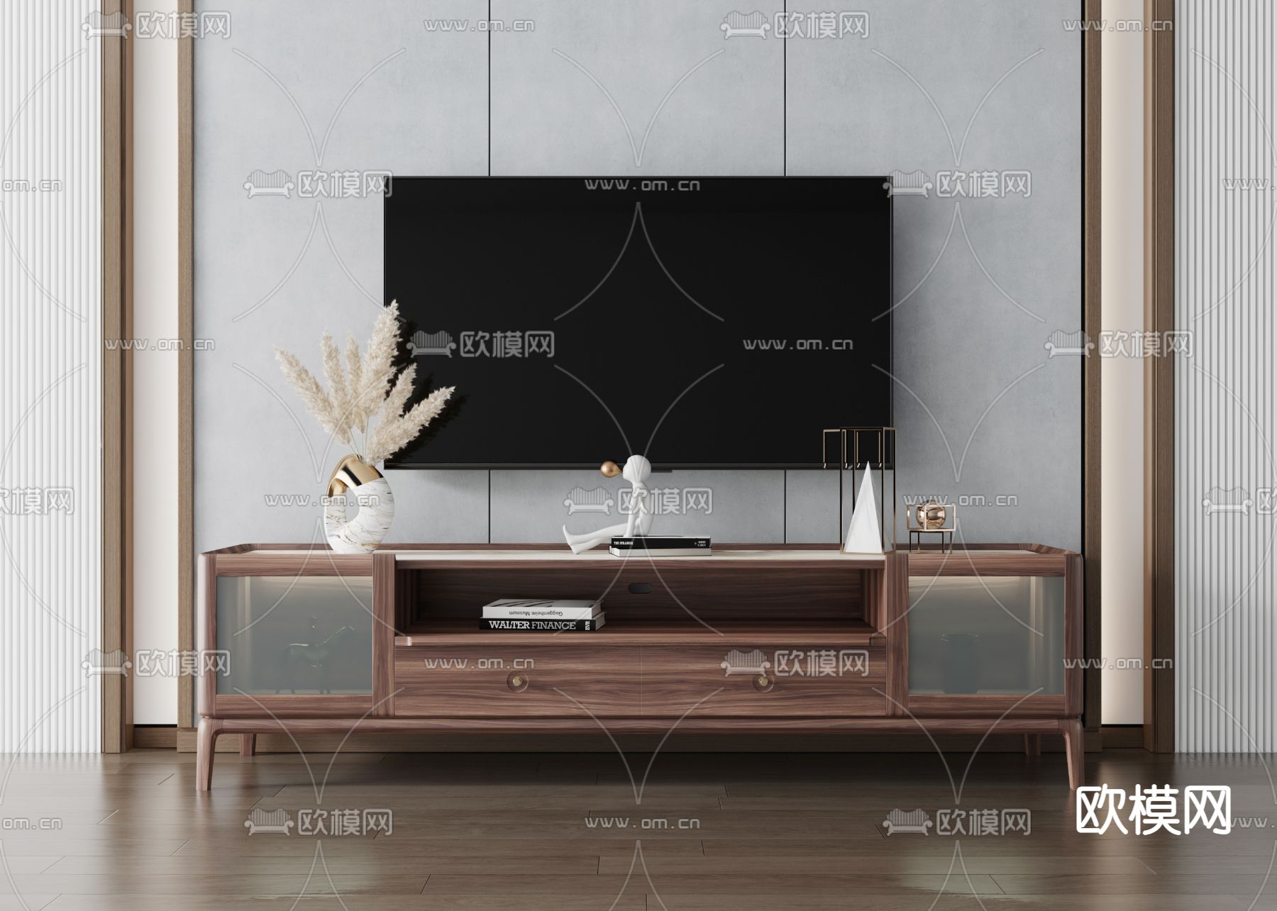 中古风电视柜3d模型下载