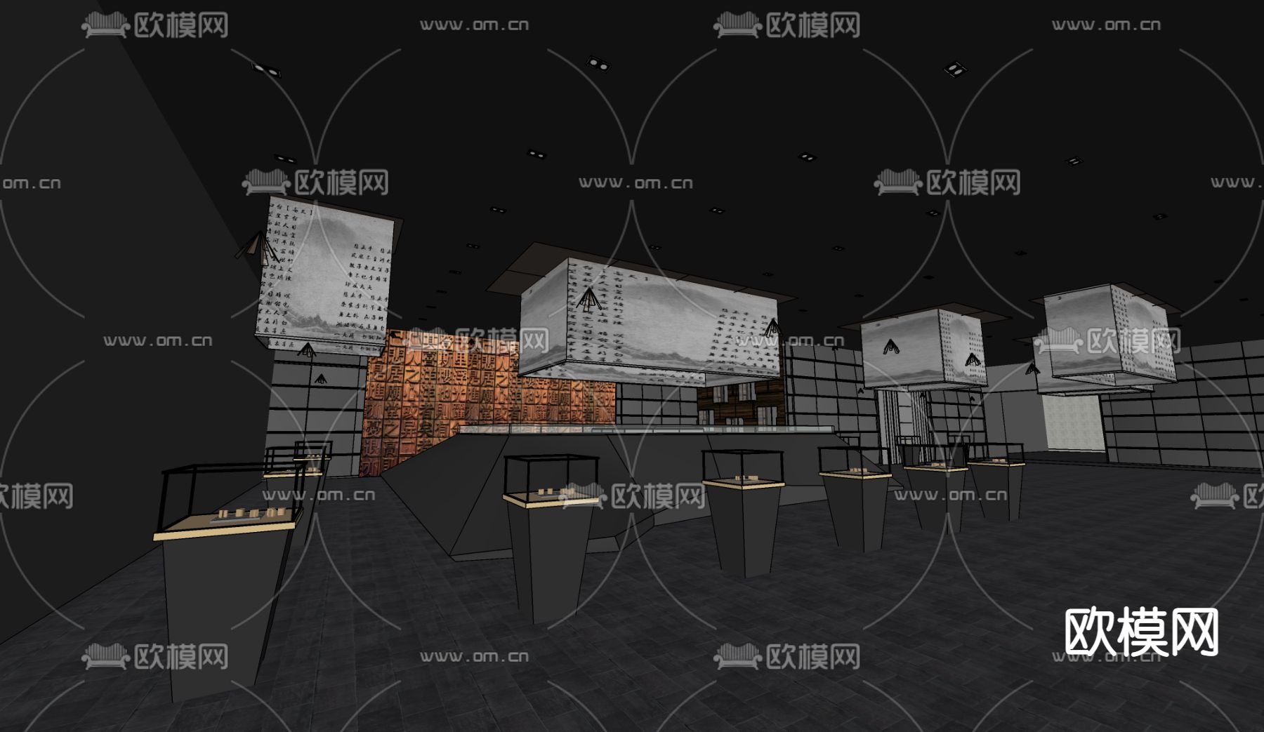 现代博物馆内部su模型下载（渲染图2）