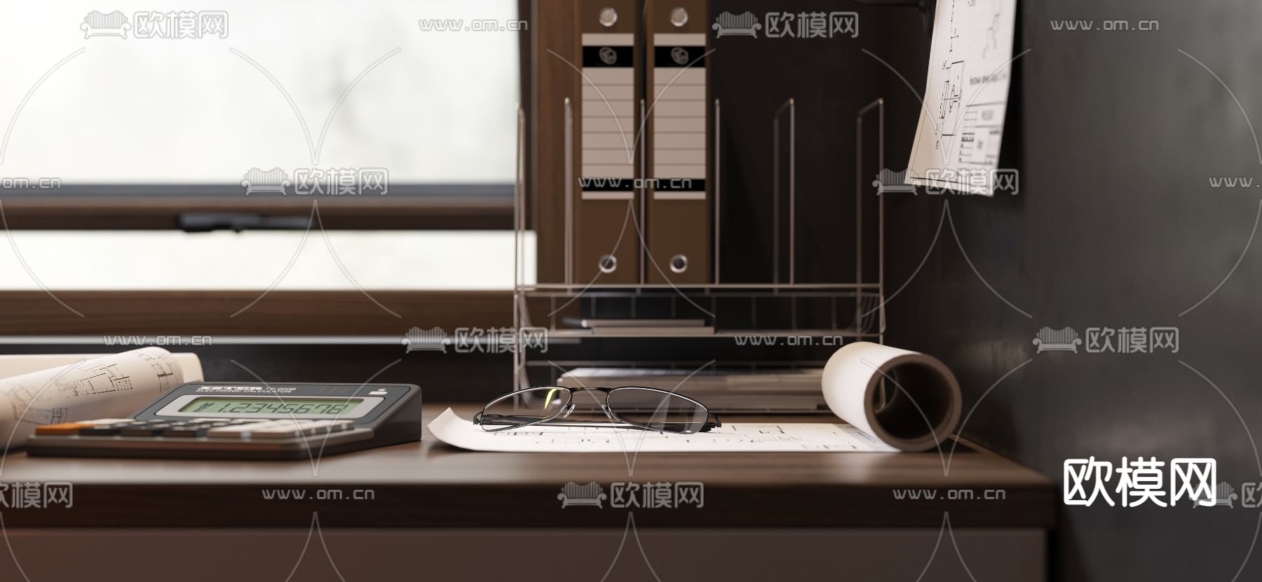 战后风书房3d模型下载（渲染图3）