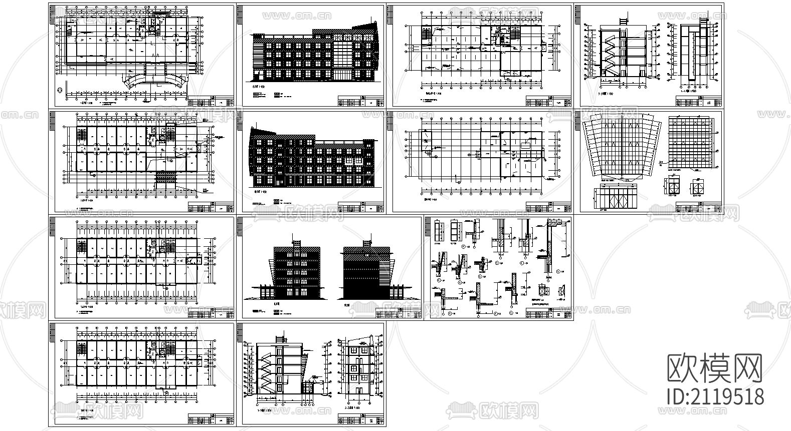 办公楼cad施工图下载（渲染图1）