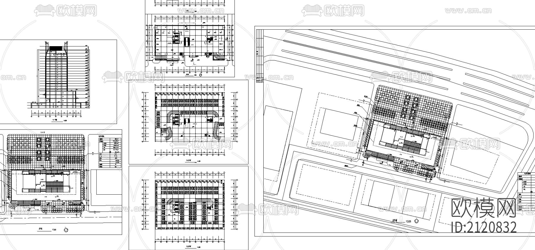 写字楼建筑cad图纸下载（渲染图2）